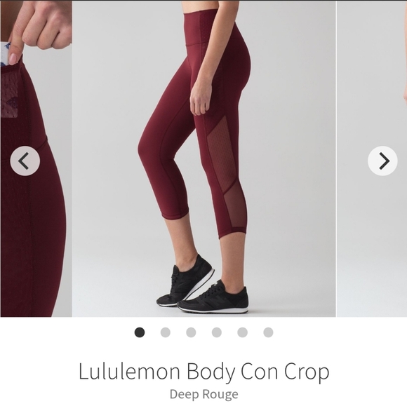 lululemon athletica Pants - Lululemon Body Con Crop Deep Rouge size 4